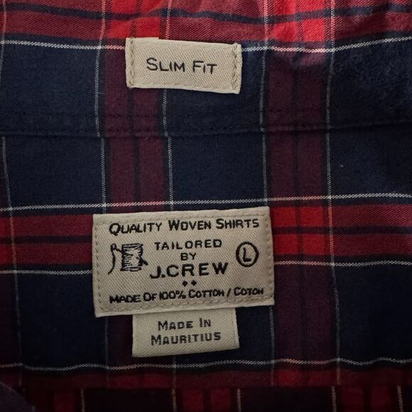 J. Crew Slim Fit Plaid Long Sleeve Button Down Shirt Cotton Men's Size Large - Picture 3 of 6